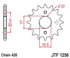JTF 1256-14 Řetězové kolečko přední