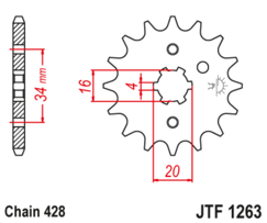 JTF 1263-11 Řetězové kolečko přední