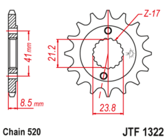 JTF 1322-13 Řetězové kolečko přední