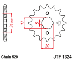 JTF 1324-11 Řetězové kolečko přední