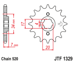 JTF 1329-12 Řetězové kolečko přední