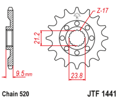JTF 1441-15 Řetězové kolečko přední