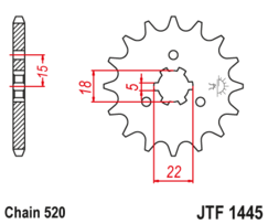 JTF 1445-11 Řetězové kolečko přední
