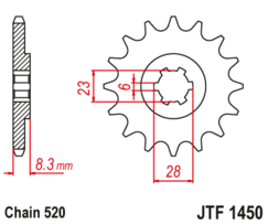 JTF 1450-13 Řetězové kolečko přední