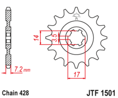 JTF 1501-14 Řetězové kolečko přední