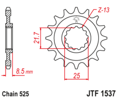 JTF 1537-14 Řetězové kolečko přední