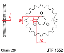 JTF 1552-11 Řetězové kolečko přední