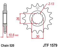 JTF 1579-17 Řetězové kolečko přední