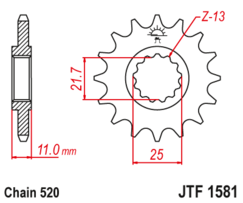 JTF 1581-14 Řetězové kolečko přední