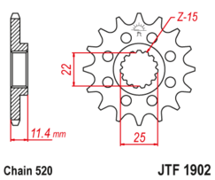 JTF 1902-13 Řetězové kolečko přední
