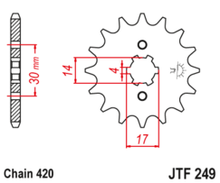 JTF 249-13 Řetězové kolečko přední