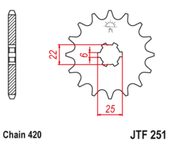 JTF 251-14 Řetězové kolečko přední