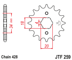 JTF 259-12 Řetězové kolečko přední