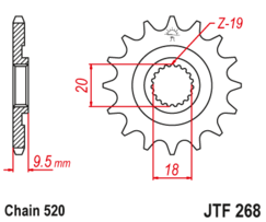 JTF 268-13 Řetězové kolečko přední