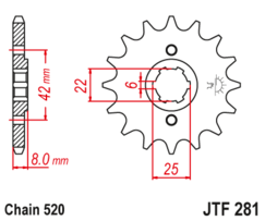 JTF 281-14 Řetězové kolečko přední
