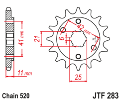 JTF 283-14 Řetězové kolečko přední