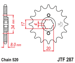 JTF 287-15 Řetězové kolečko přední