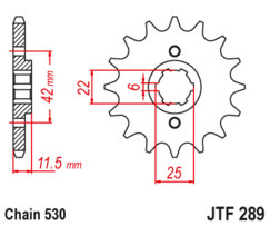 JTF 289-16 Řetězové kolečko přední