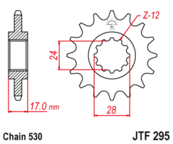 JTF 295-16 Řetězové kolečko přední