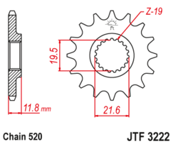 JTF 3222-11 Řetězové kolečko přední