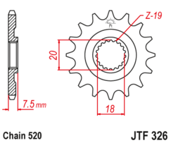 JTF 326-14 Řetězové kolečko přední