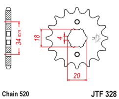 JTF 328-15 Řetězové kolečko přední