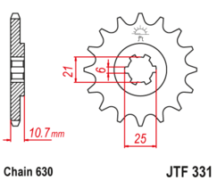 JTF 331-14 Řetězové kolečko přední