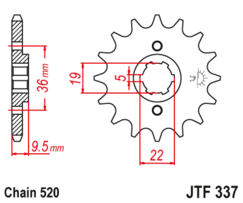 JTF 337-12 Řetězové kolečko přední