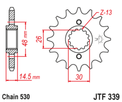 JTF 339-15 Řetězové kolečko přední