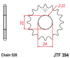 JTF 394-13 Řetězové kolečko přední