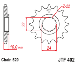 JTF 402-14 Řetězové kolečko přední