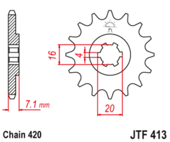 JTF 413-12 Řetězové kolečko přední