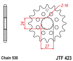 JTF 423-16 Řetězové kolečko přední