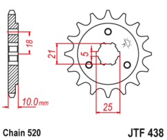 JTF 438-15 Řetězové kolečko přední