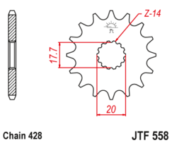 JTF 558-13 Řetězové kolečko přední