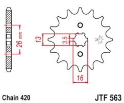 JTF 563-12 Řetězové kolečko přední