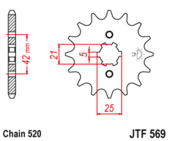 JTF 569-13 Řetězové kolečko přední