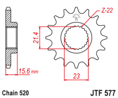 JTF 577-14 Řetězové kolečko přední