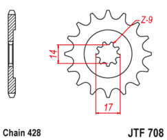 JTF 708-13 Řetězové kolečko přední
