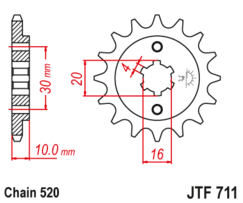 JTF 711-12 Řetězové kolečko přední