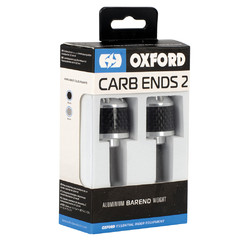 Oxford Závaží řídítek Carb Ends 1 s redukcí pro průměr 18mm, stříbrné, pár